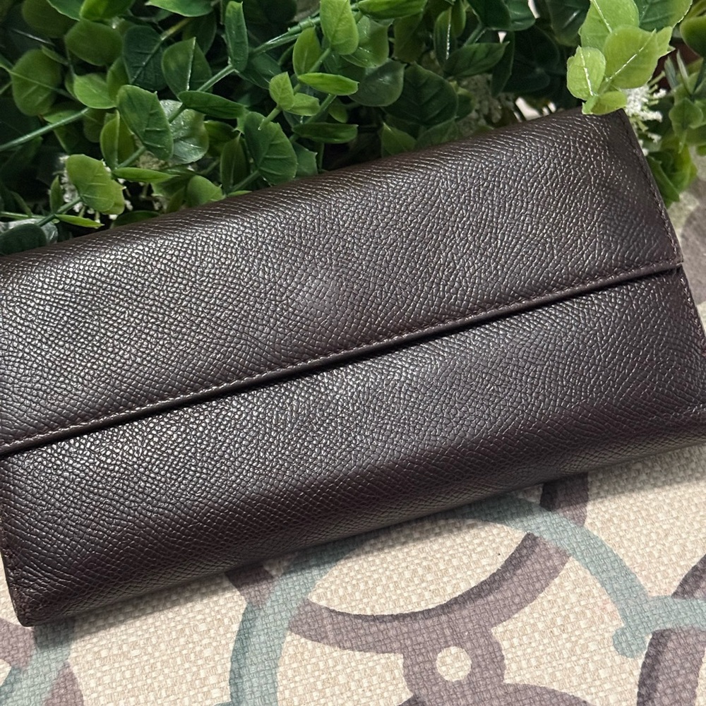 BVLGARI Brown Leather Bifold Long Wallet Purse - Picture 6 of 16